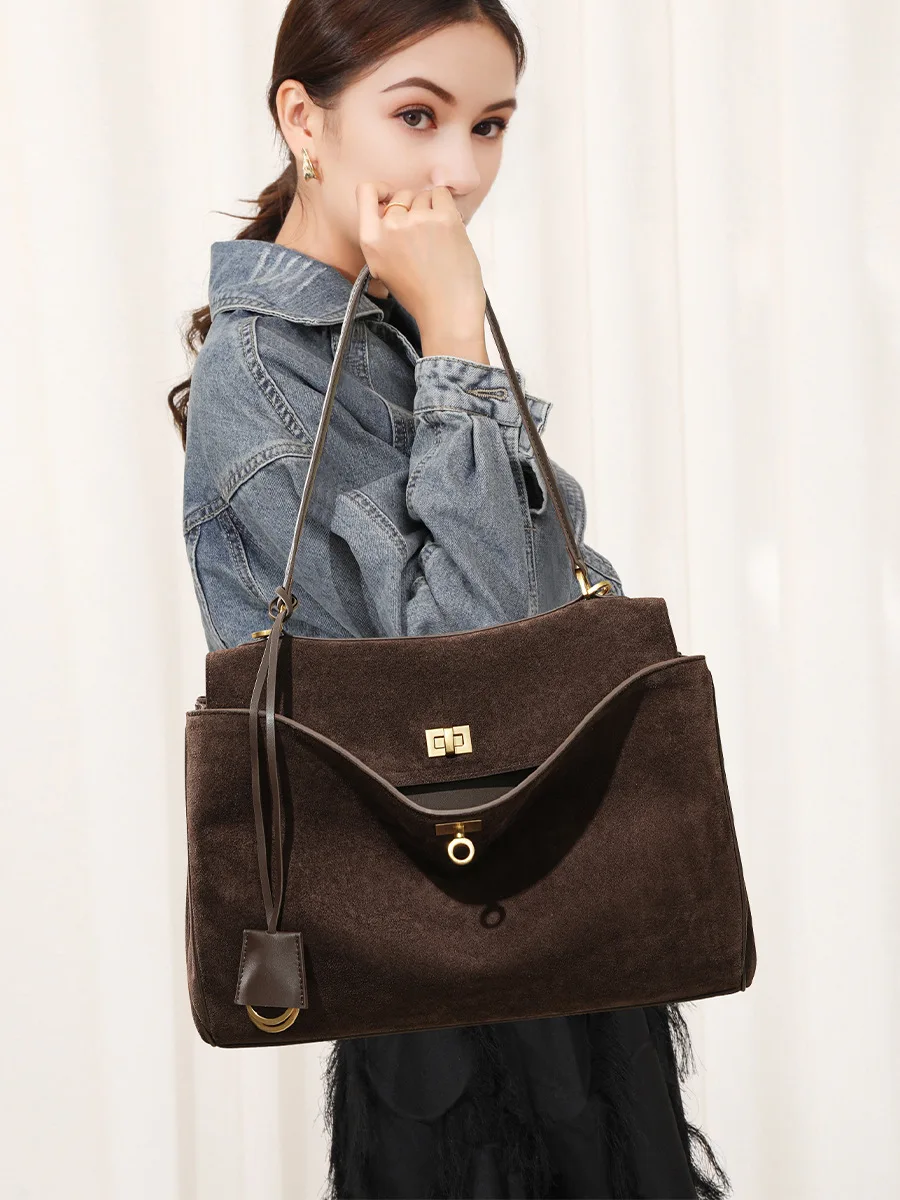 Autumn Winter Women's Suede Ge - Luxury Bags Tote 评论和价格